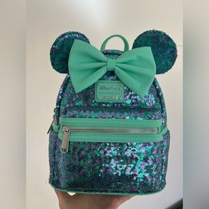 Disney Parks Sequin Backpack with Ears - Blue Green and Purple